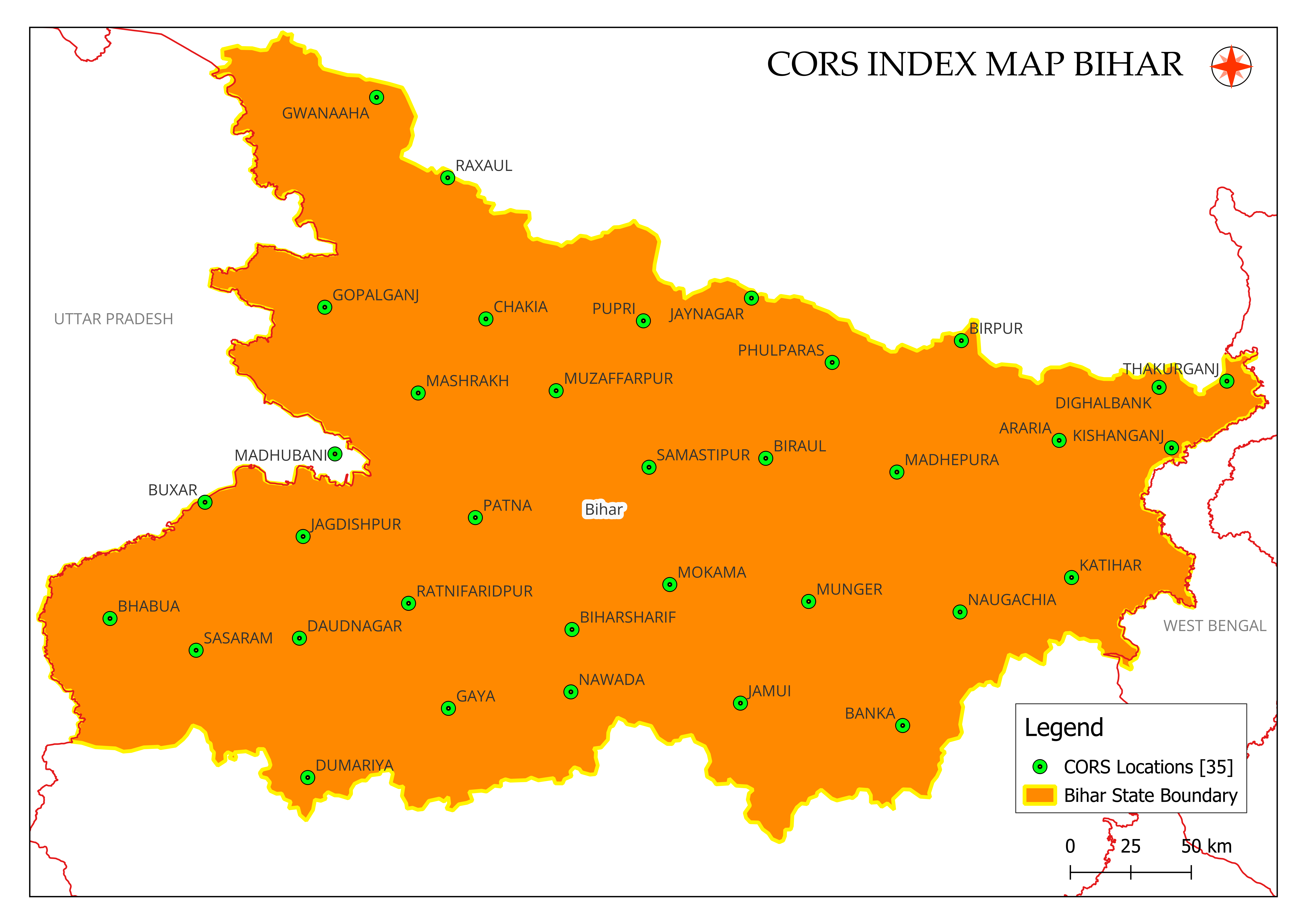CORS stations distribution in Bihar State Img